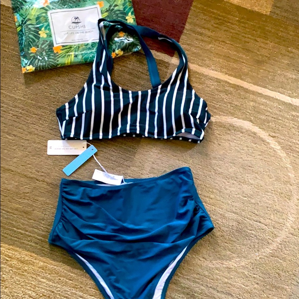 CUPSHE high waisted two piece swimsuit